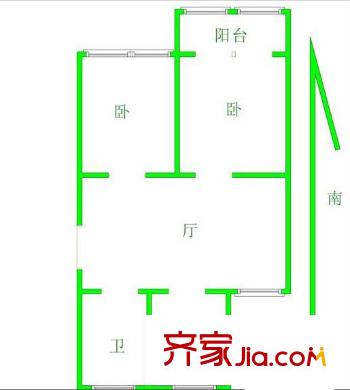 長江新村戶型圖戶型圖 2室 2室1廳1衛(wèi)1廚
