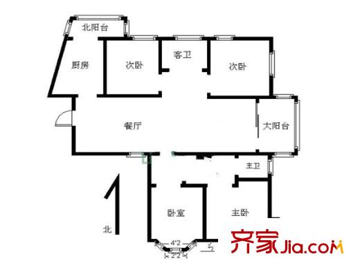 鄭和國際廣場戶型圖 戶型圖 4室 4室2廳2衛(wèi)1廚