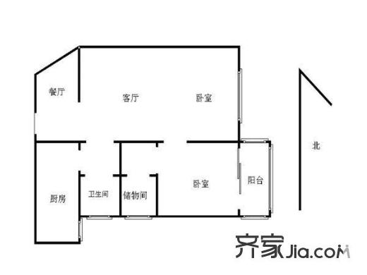 鄭和國際廣場戶型圖 戶型圖 2室 2室2廳1衛(wèi)1廚