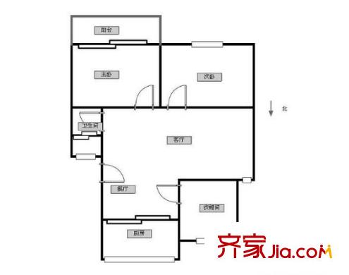苜蓿園山莊戶型圖戶型圖 3室 3室2廳1衛(wèi)