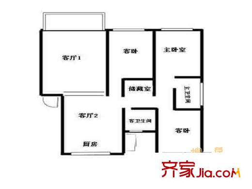 金陵世家戶型圖戶型圖 3室 3室2廳2衛(wèi)1廚