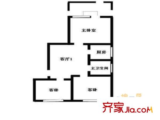 金陵世家戶型圖戶型圖 3室 3室1廳1衛(wèi)1廚