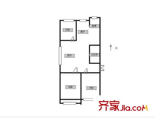寧工二村戶型圖戶型圖 3室 3室2廳1衛(wèi)1廚
