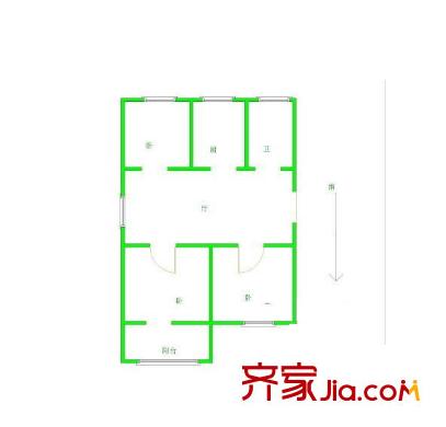 百子亭戶型圖 戶型圖 3室  3室1廳1衛(wèi)1廚