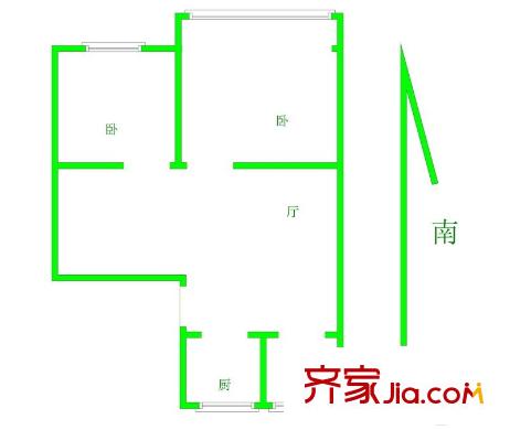 中山門小區(qū)戶型圖戶型圖 2室 2室1廳1衛(wèi)1廚