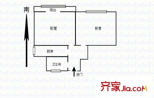 繡花巷小區(qū)戶型圖戶型圖 2室 2室1廳1衛(wèi)1廚