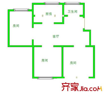 繡花巷小區(qū)戶型圖 戶型圖 3室 3室1廳1衛(wèi)1廚