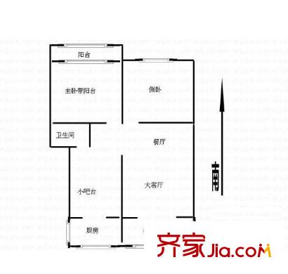 臺城花園戶型圖 戶型圖 2室 2室2廳1衛(wèi)1廚