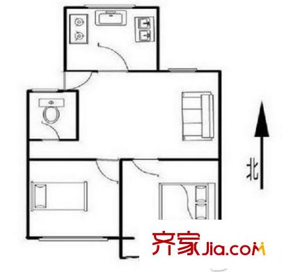 蘇寧樂瑰園戶型圖戶型圖 2室 2室2廳1衛(wèi)1廚