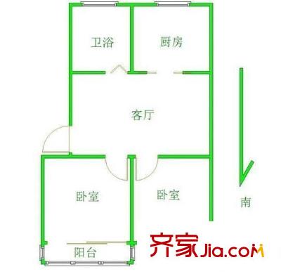 邁苑小區(qū)戶型圖戶型圖 2室 2室1廳1衛(wèi)1廚