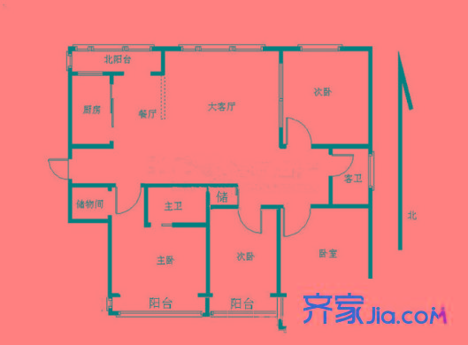 金盛曲水文華戶(hù)型圖戶(hù)型圖 4室 4室2廳2衛(wèi)1廚