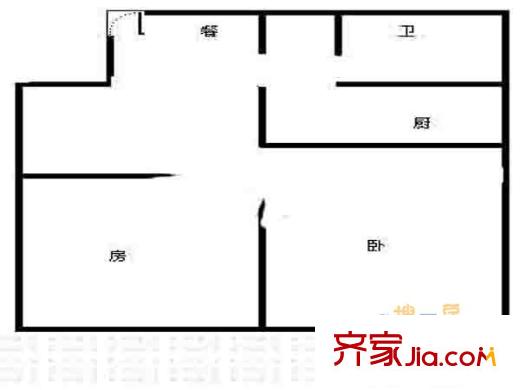 金盾公寓戶型圖戶型圖 2室 2室1廳1衛(wèi)1廚