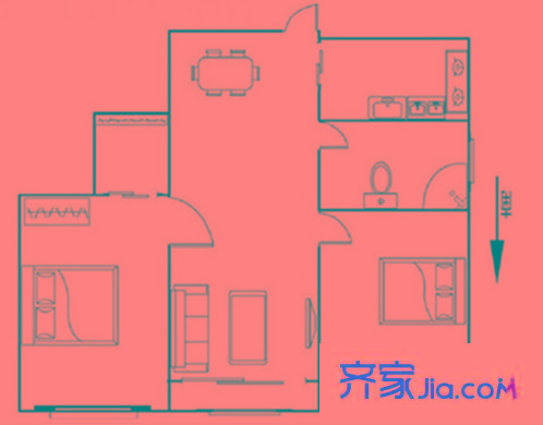 金盛曲水文華戶型圖戶型圖 3室 3室2廳2衛(wèi)