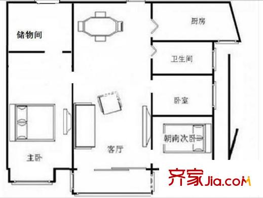 金盛曲水文華戶(hù)型圖戶(hù)型圖 3室 3室2廳2衛(wèi)1廚