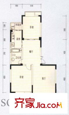 鴻仁名居戶型圖戶型圖 2室 2室2廳