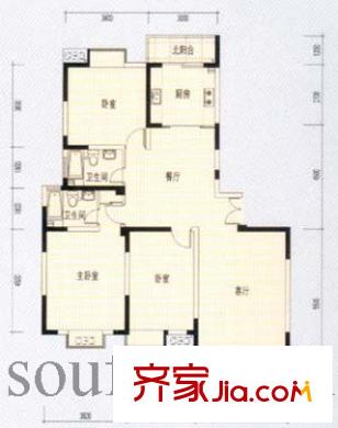鴻仁名居戶型圖戶型圖 3室 3室2廳