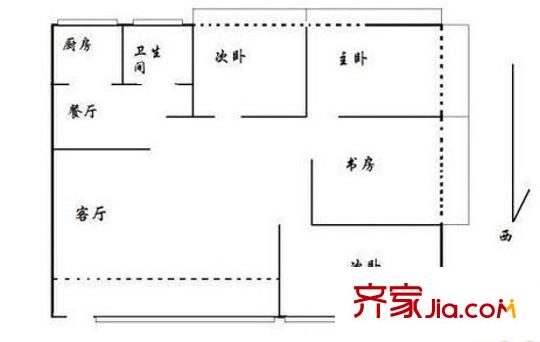 北京西路戶型圖戶型圖 4室 4室2廳1衛(wèi)1廚