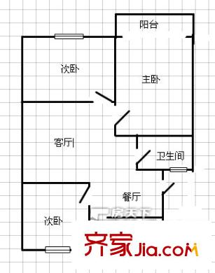 金堯山莊戶型圖戶型圖 3室 3室2廳1衛(wèi)1廚