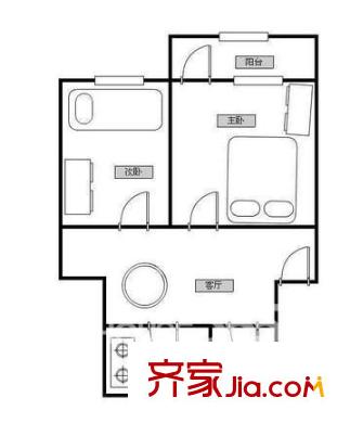 清涼山莊戶型圖戶型圖 2室 2室1廳1衛(wèi)1廚