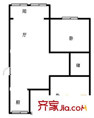 金陵名人居戶型圖戶型圖 2室 2室1廳1衛(wèi)1廚