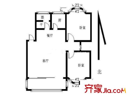 金陵名人居戶型圖戶型圖 2室 2室2廳