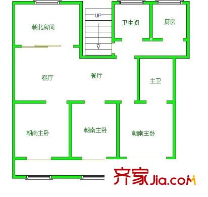 西一新村戶型圖戶型圖 3室 3室2廳2衛(wèi)1廚