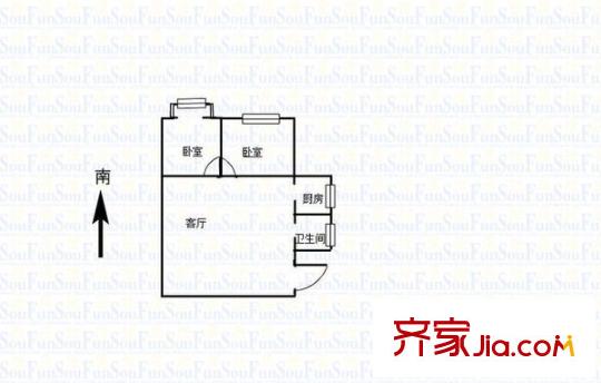 融康苑戶型圖戶型圖 2室 2室1廳1衛(wèi)1廚