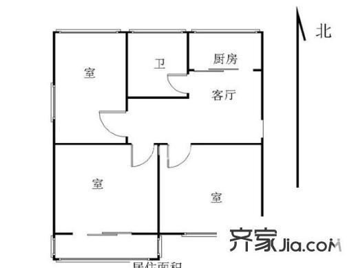 公教一村戶型圖戶型圖 3室  3室1廳1衛(wèi)1廚
