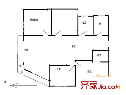 紫鑫城戶型圖戶型圖 4室 4室2廳2衛(wèi)1廚