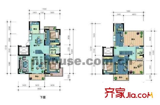 奧體新城木樨園戶型圖戶型圖 4室 4室2廳2衛(wèi)1廚