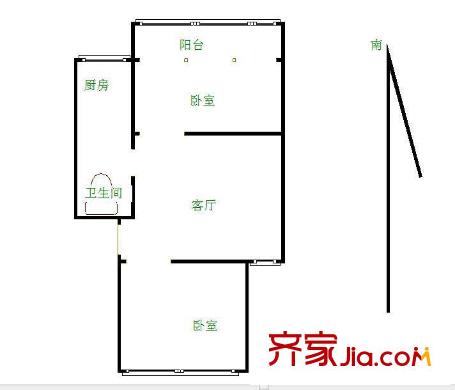 鶯虹苑戶型圖戶型圖 2室 2室1廳1衛(wèi)