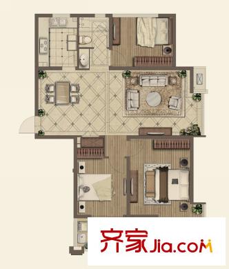 銀城聚澤園戶型圖戶型圖 3室 3室2廳1衛(wèi)1廚
