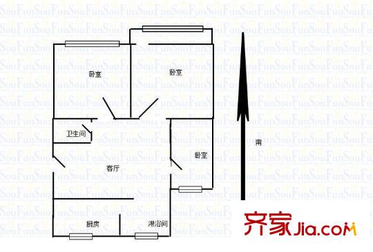 小楊村戶型圖戶型圖 3室 3室1廳1衛(wèi)1廚