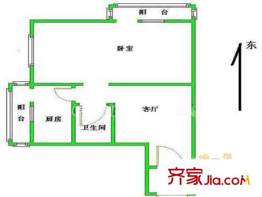 北城嘉園戶型圖戶型圖 1室 1室1廳1衛(wèi)1廚