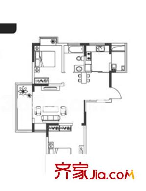北城嘉園戶型圖戶型圖 2室 2室2廳1衛(wèi)1廚