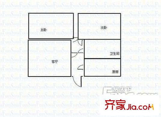 梅清苑戶型圖戶型圖 2室 2室1廳1衛(wèi)1廚