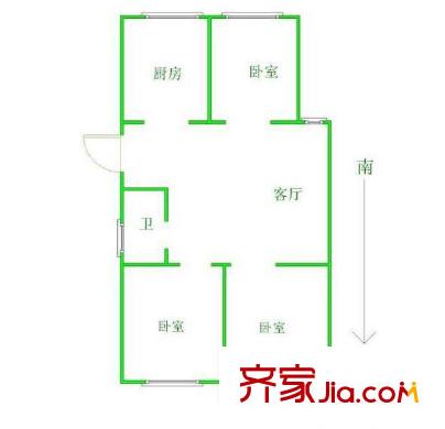 婁子巷小區(qū)戶型圖戶型圖 2室 2室2廳1衛(wèi)1廚