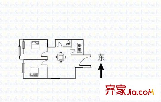 集虹苑戶型圖戶型圖 2室 2室1廳1衛(wèi)1廚