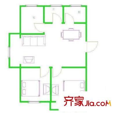 佛心橋住宅戶型圖戶型圖 2室 2室1廳1衛(wèi)1廚