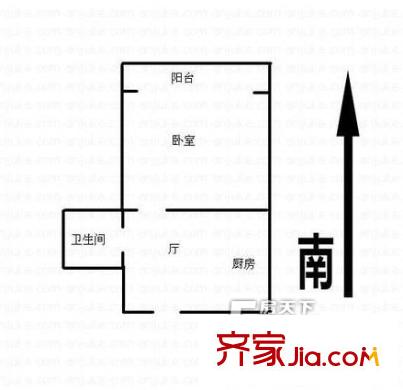 佛心橋住宅戶型圖 戶型圖 1室 1室1廳1衛(wèi)1廚