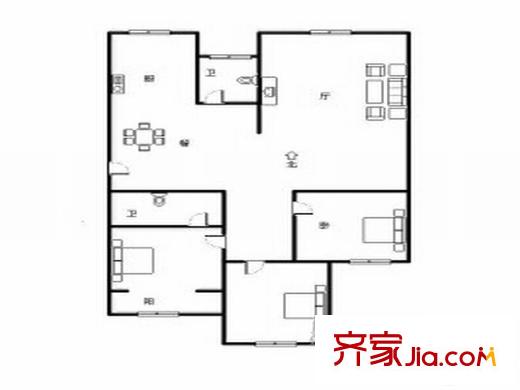 江畔人家戶型圖戶型圖3室 