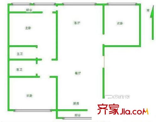 港寧園小區(qū)戶型圖戶型圖 3室 3室1廳1衛(wèi)1廚