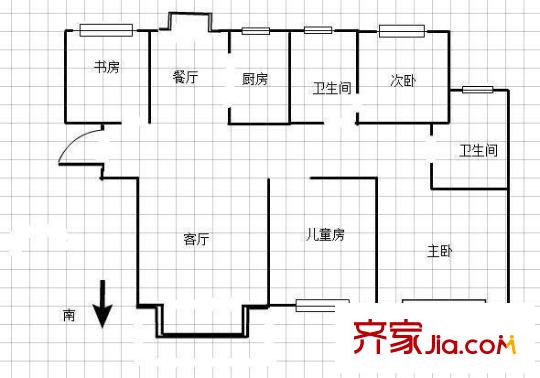 金地明悅戶型圖戶型圖 3室 3室2廳2衛(wèi)1廚