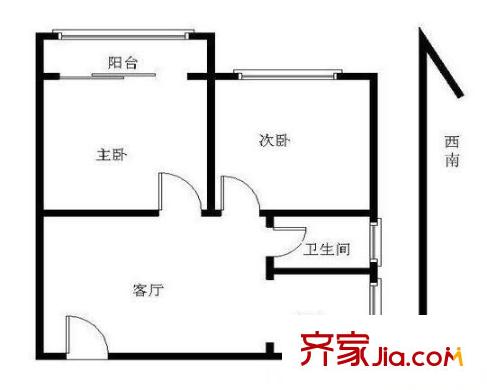 拓園戶型圖戶型圖  2室 2室1廳1衛(wèi)1廚