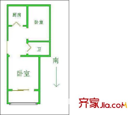 拓園戶型圖戶型圖 2室 2室1廳1衛(wèi)1廚