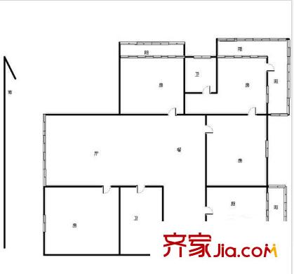 拉薩路住宅戶型圖 戶型圖 3室  3室2廳2衛(wèi)1廚