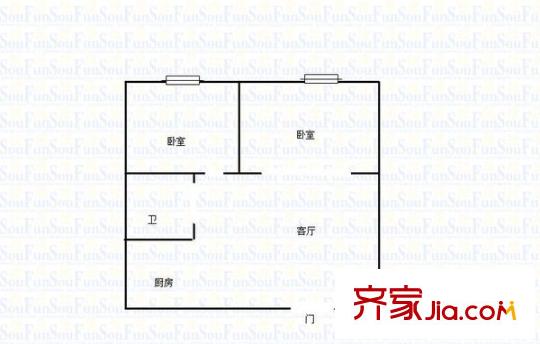 北門橋小區(qū)戶型圖戶型圖2室 