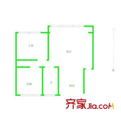 碧水灣西苑戶型圖戶型圖 2室 2室2廳1衛(wèi)1廚