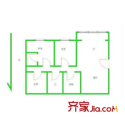 碧水灣西苑戶型圖戶型圖 3室 3室2廳2衛(wèi)1廚