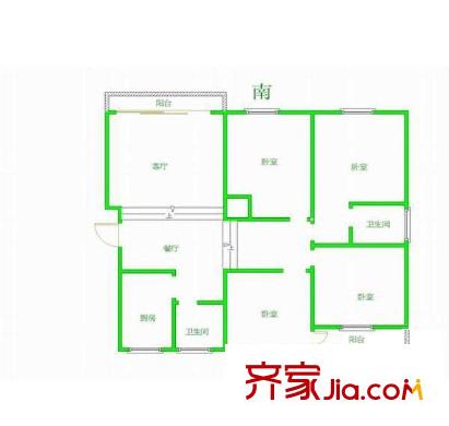 碧水灣西苑戶型圖戶型圖 4室 4室2廳2衛(wèi)1廚